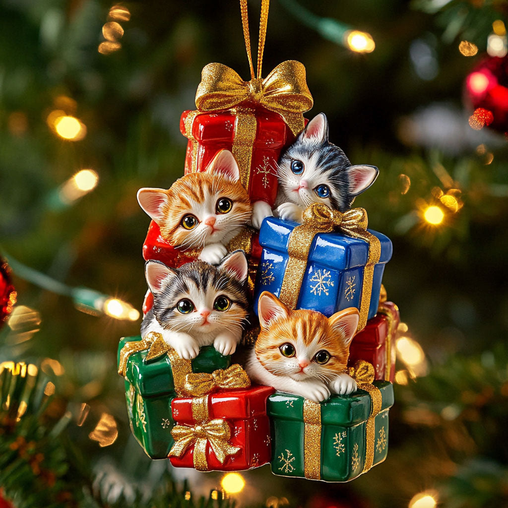 Cat Christmas Cheer WN0811004CL Christmas Ornament