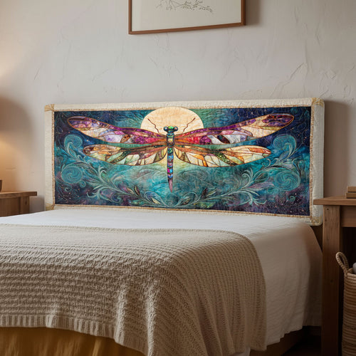 Moonlit Dragonfly CW1212024CL Quilted Headboard Slipcover