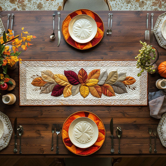 Golden Leaf WN0707076CL Quilted Table Runner