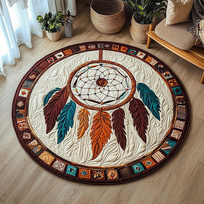 Native American Dreamcatcher QA1712028CL Quilted Round Mat