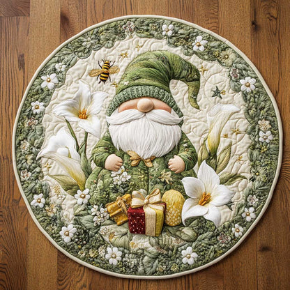 Spring Gnome WN2305062CL Quilted Round Mat