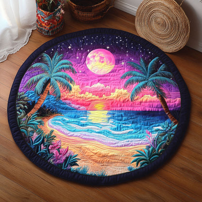 Tropical Surreal Sunset WJ0307044CL Quilted Round Mat