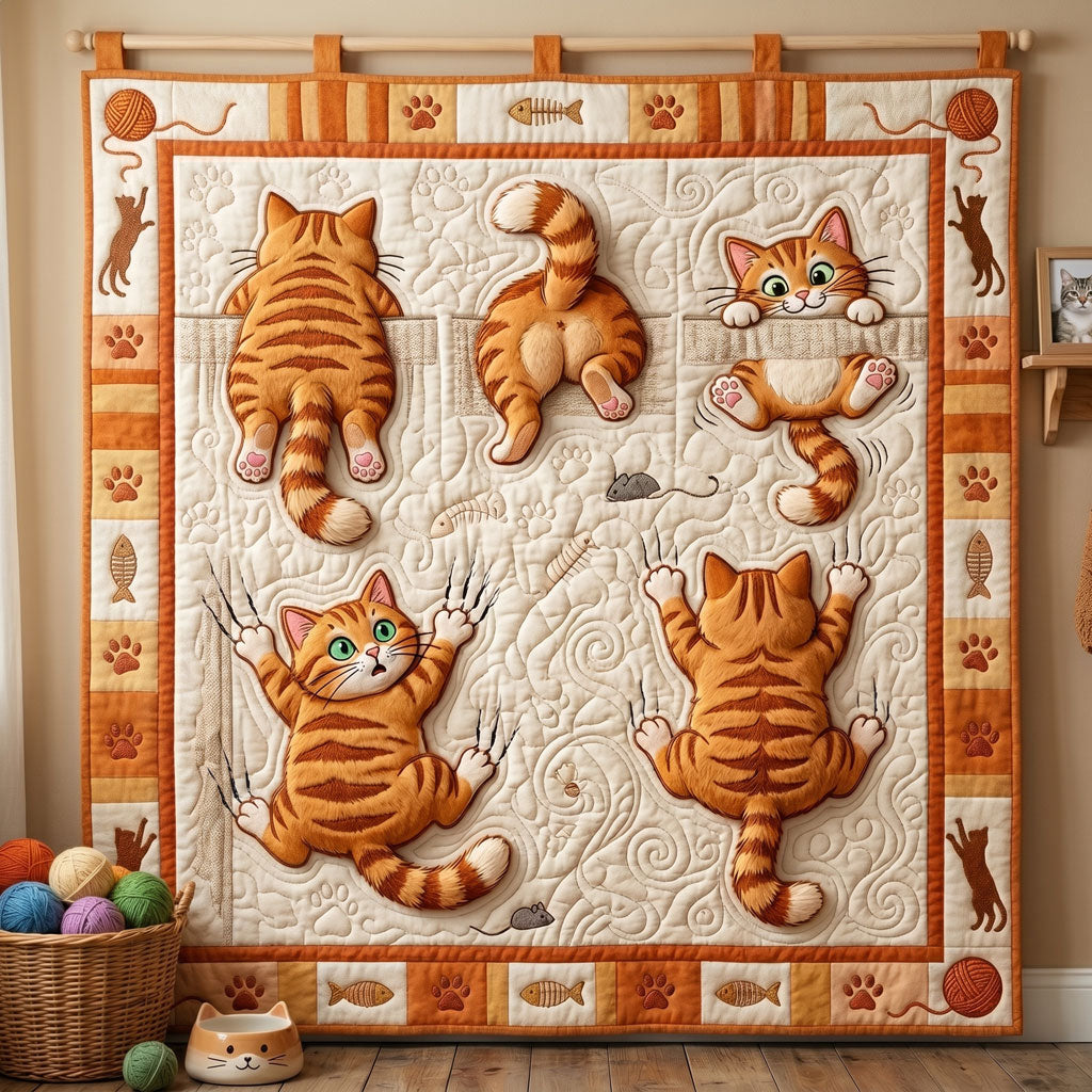 Mischievous Ginger Cats WN0306007CL Quilt