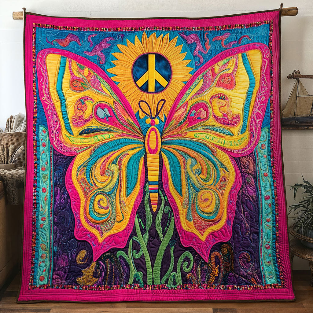 Golden Bloom Butterfly WN1201043CL Quilt