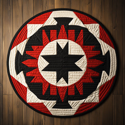 Geometric Balance Circle KL1301061CL Quilted Round Mat