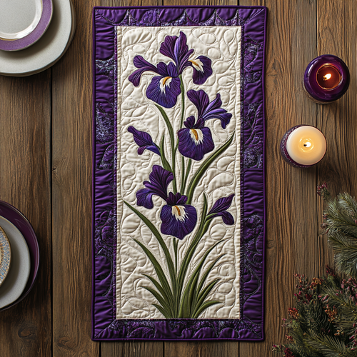 Iris Lovers XR2504008CL Quilted Table Runner