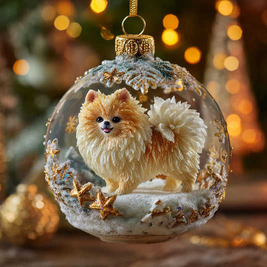 Pomeranian Winter Glow CW0112044CL Christmas Ornament