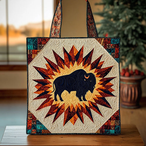 Geometric Bison QA0812038CL Quilted Tote Bag