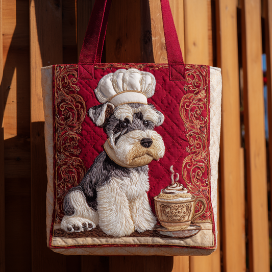 Schnauzer Chef And Cafe XR0212042CL Quilted Tote Bag