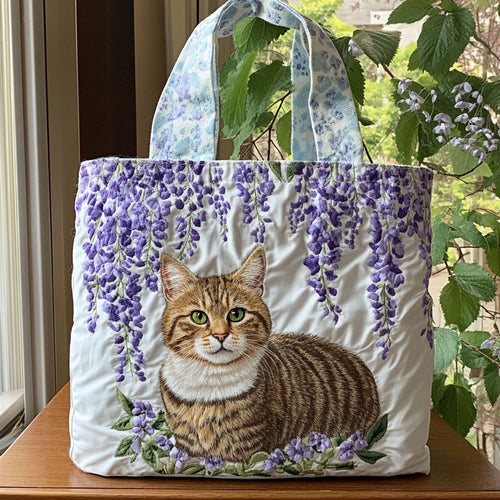 Lavender Whiskers CP1201080CL Quilted Tote Bag