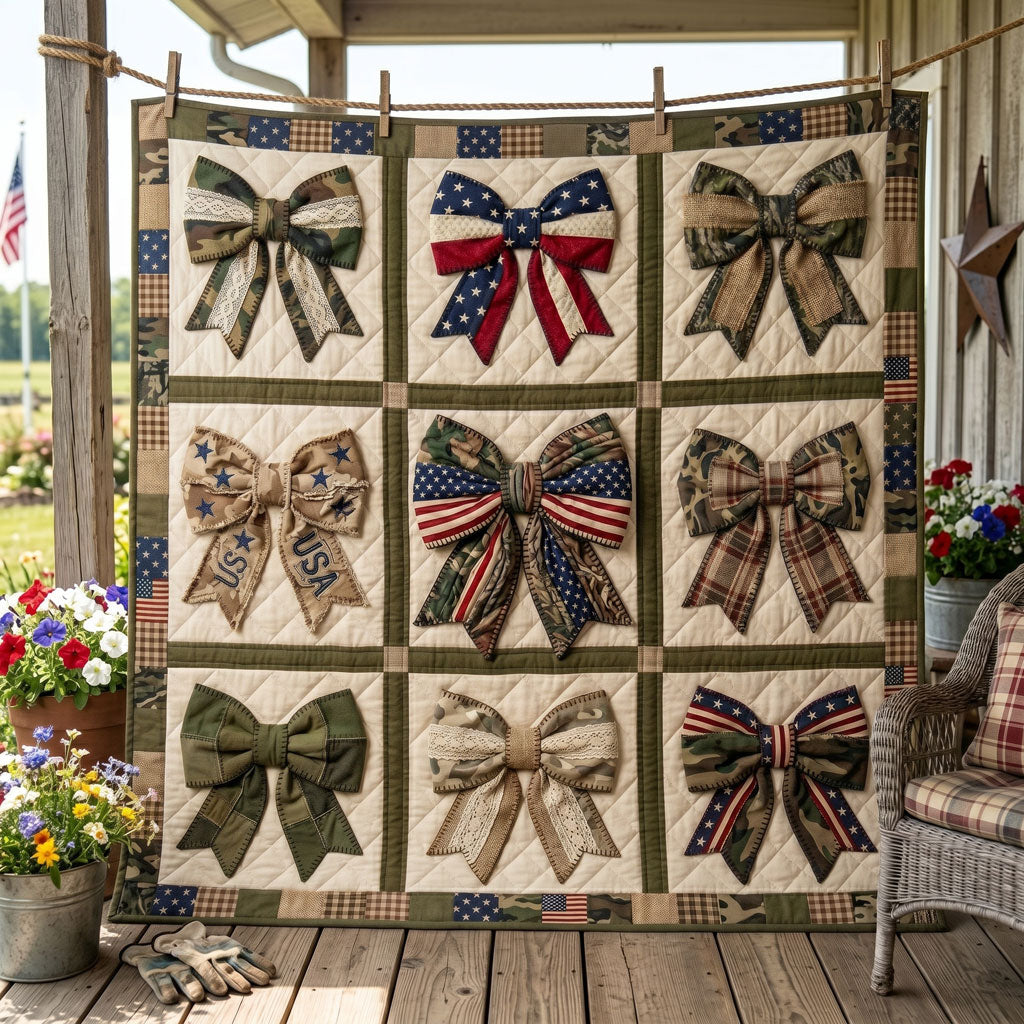 Patriotic Bow Patchwork WN1506016CL Quilt