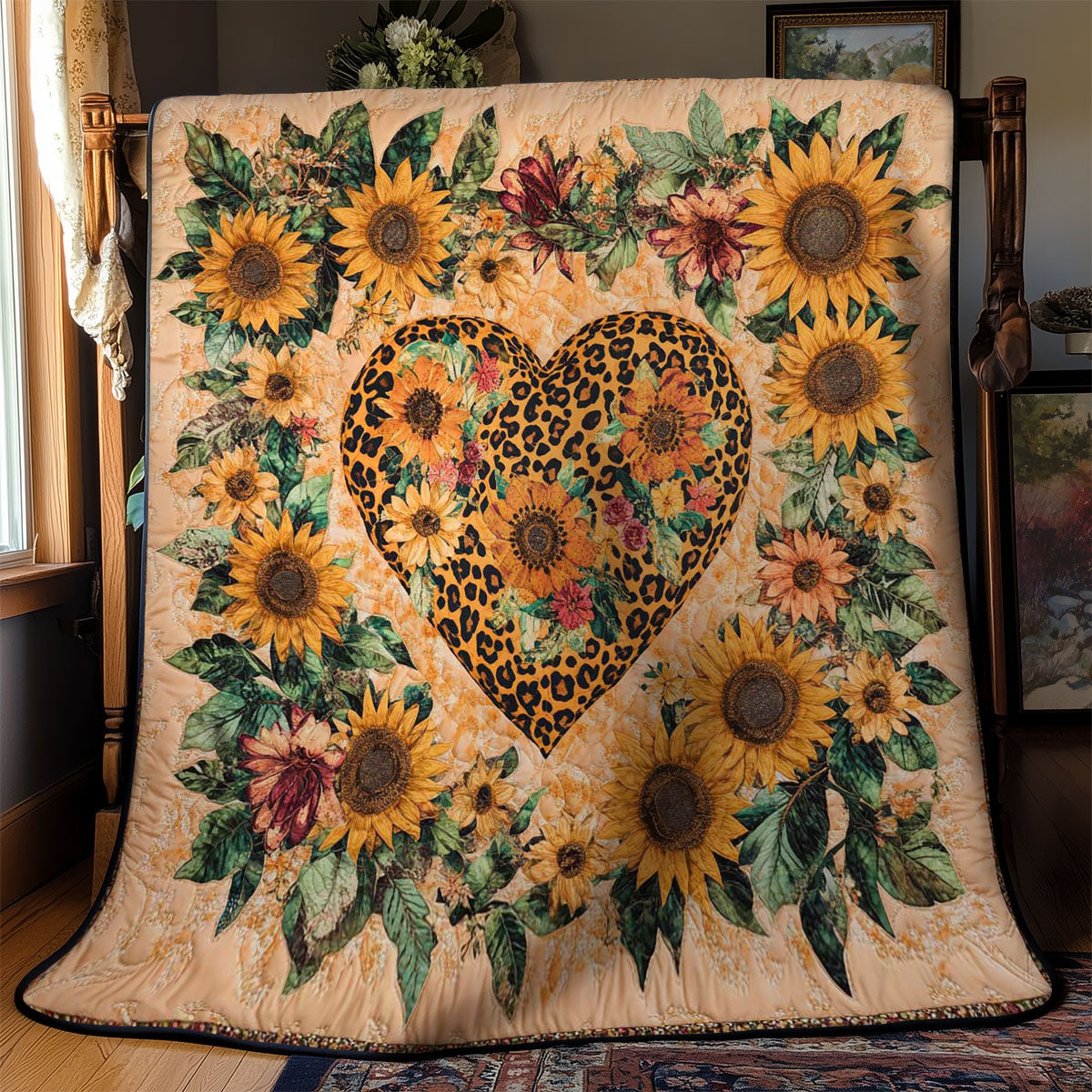 Sunflower Garden Heart WN0701039CL Quilt