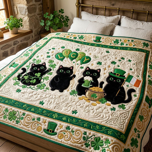 Lucky Black Cats St. Patrick’s WN0705011CL Quilt