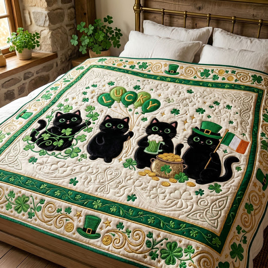 Lucky Black Cats St. Patrick’s WN0705011CL Quilt