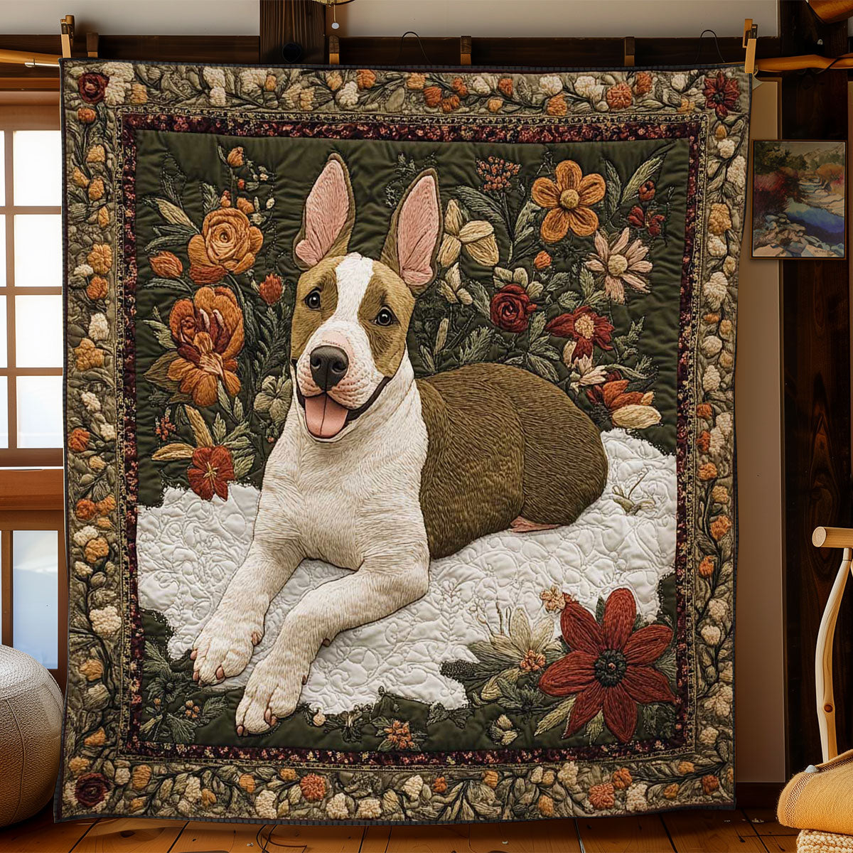 Blossom Bull Terrier WN0802016CL Quilt