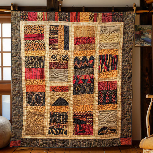 Golden African Patchwork WN0403044CL Quilt