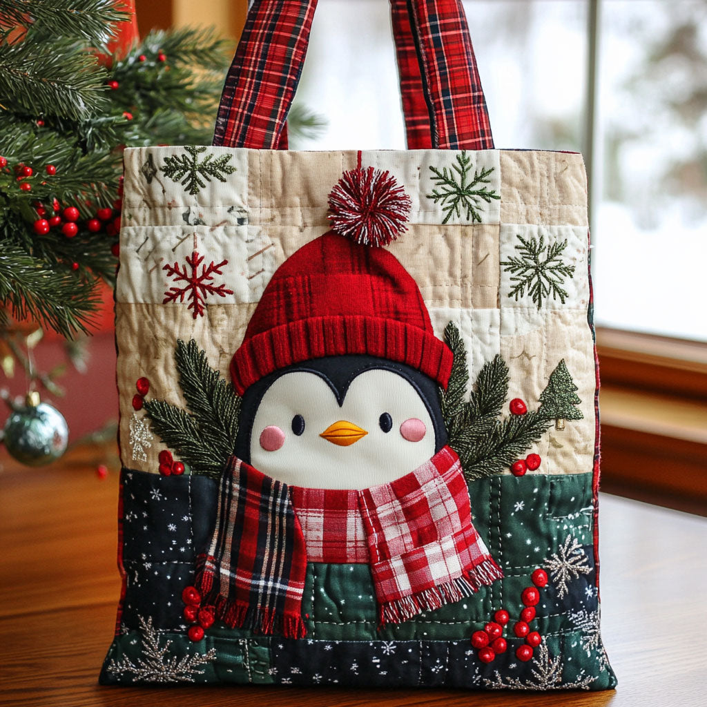 Happy Penguin CW3110026CL Quilted Tote Bag