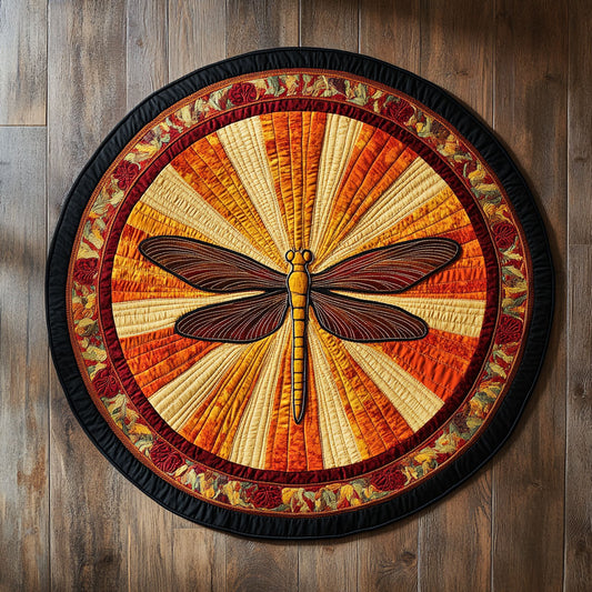 Golden Meadow Dragonfly WN1408043CL Quilted Round Mat