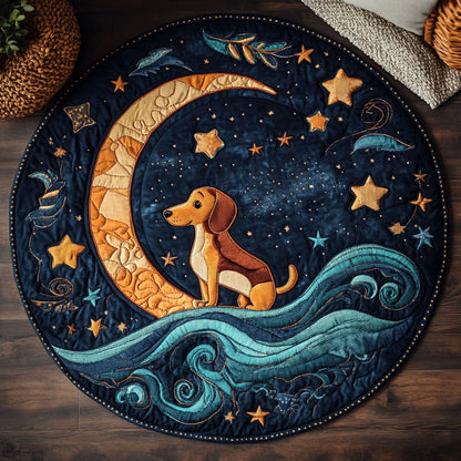 Dachshund Night WN0807026CL Quilted Round Mat