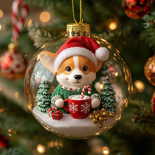 Santa Corgi Magic CW2310040CL Christmas Ornament