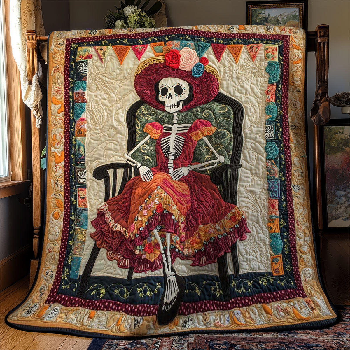 Gilded Skeleton Diva WN0703043CL Quilt