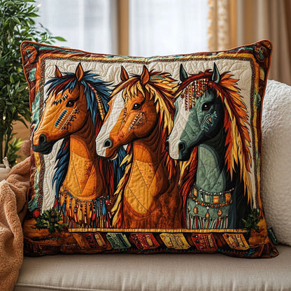 Native Horse Charm CW0701094CL Quilt Pillow Case