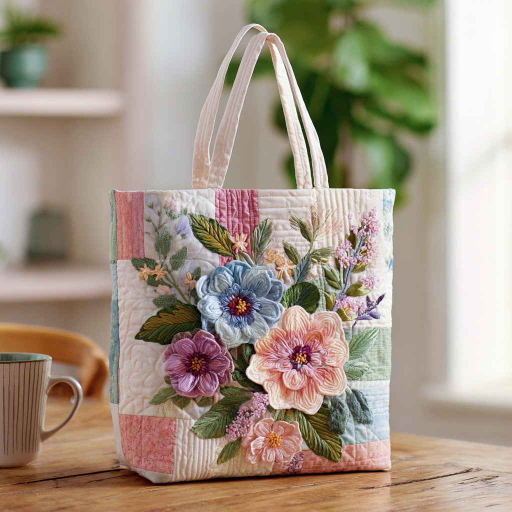 Floral Patchwork CW1301013CL Quilted Tote Bag