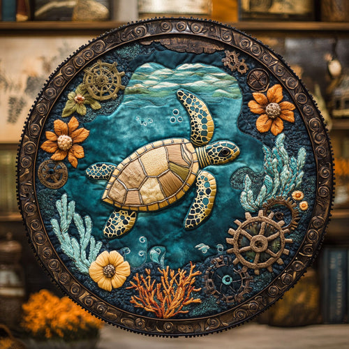 Turtle Spiral WN2406085CL Quilted Round Mat
