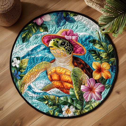 Hibiscus Turtle Trail WN2406030CL Quilted Round Mat