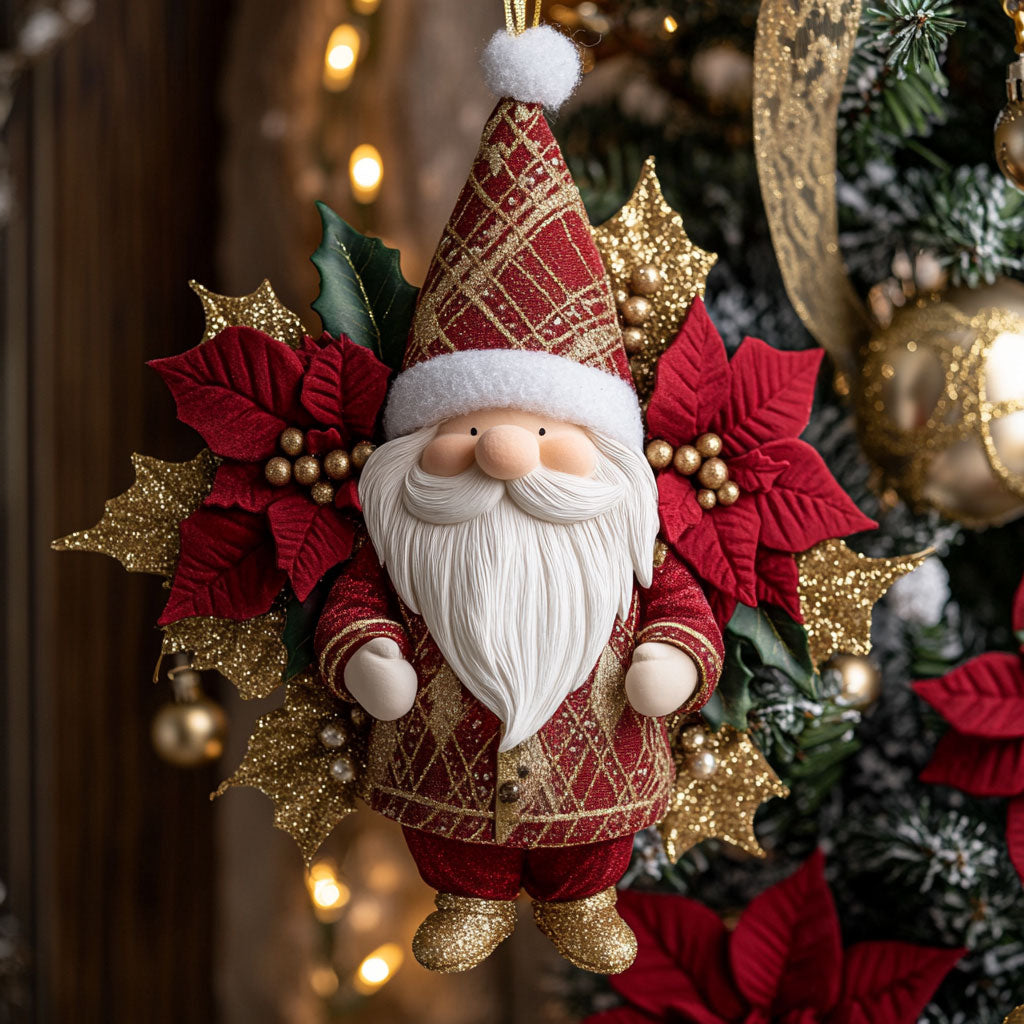 Poinsettia Gnome CW2210017CL Christmas Ornament