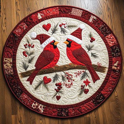 Christmas Love Cardinals KL0912027CL Quilted Round Mat