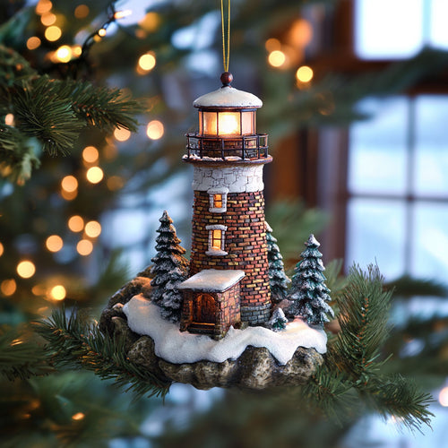 Lighthouse Snowy Coast WN2611063CL Christmas Ornament