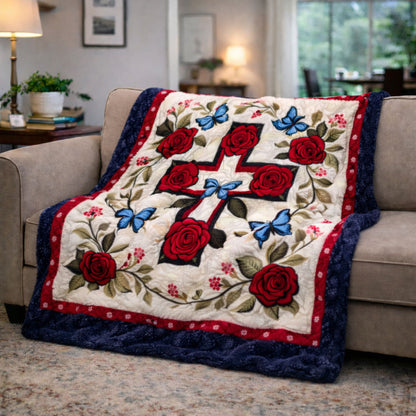 Everlasting Faith Rose KL2801006CL Faux Fur Throw Blanket