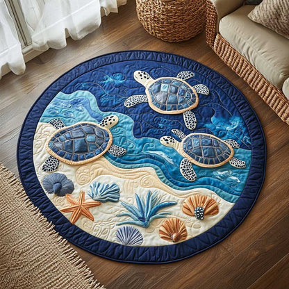 Harmony Turtle WN1403019CL Quilted Round Mat