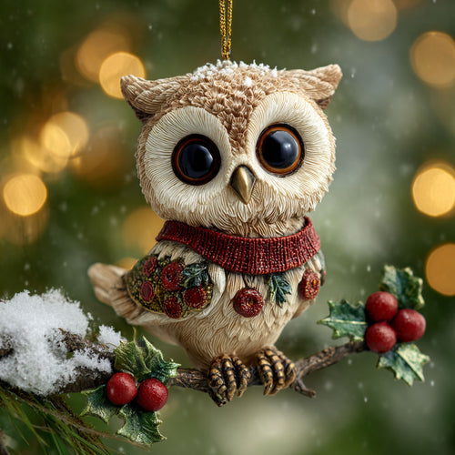 Owl Holiday Perch WN1112050CL Christmas Ornament
