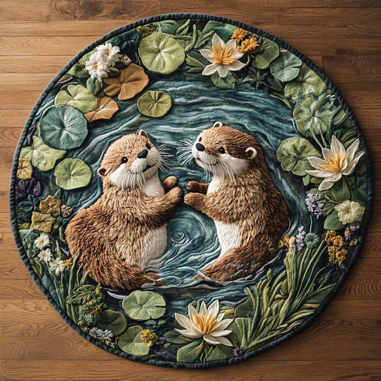 Otter Drift WN1705044CL Quilted Round Mat