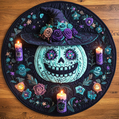 Pumpkin Spirit Bloom WN1108076CL Quilted Round Mat
