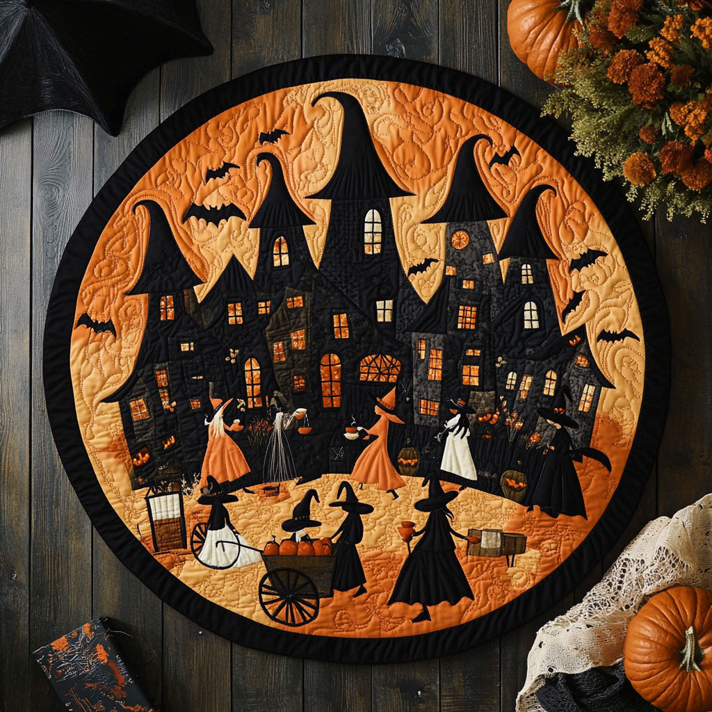 Enchanted Witches WN0108015CL Quilted Round Mat