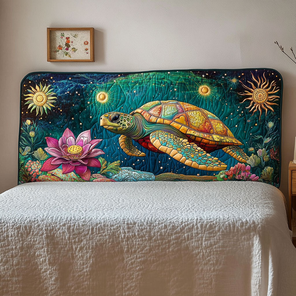 Mystic Sea Turtle CW2512013CL Quilted Headboard Slipcover