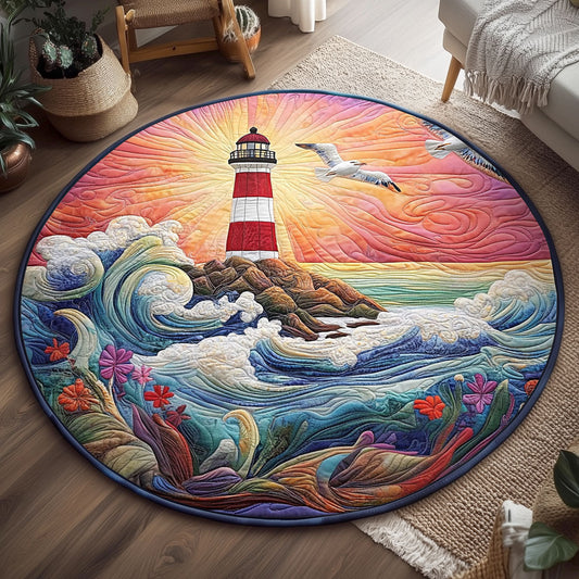 Coastal Lighthouse WJ2204025CL Quilted Round Mat