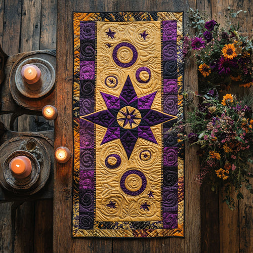 Harvest Star WN0707079CL Quilted Table Runner
