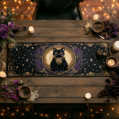 Spellbound Cat WN0807085CL Quilted Table Runner