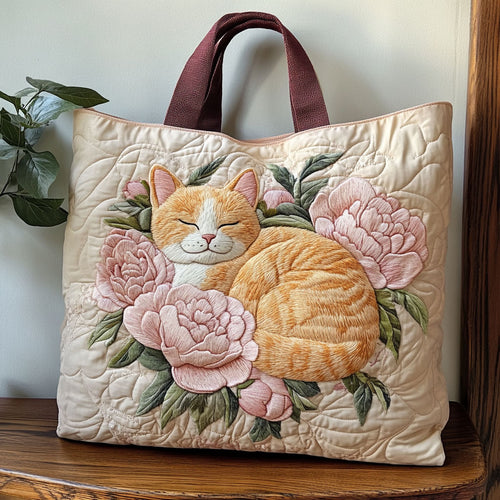 Peony Cat CP1201083CL Quilted Tote Bag