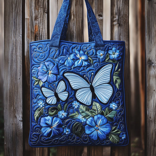 Blue Butterflies XR2511021CL Quilted Tote Bag