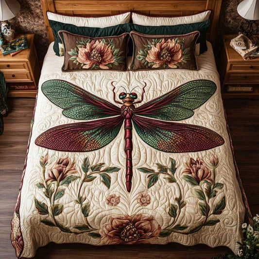 Dragonfly Peony Flower WP2502034CL Duvet Cover Set