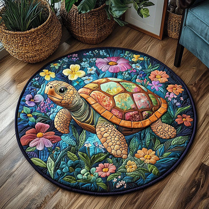 Colorful Turtoise QA1212010CL Quilted Round Mat