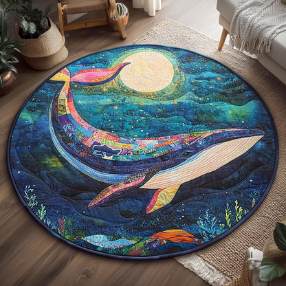 Under The Moon Whale WJ0804033CL Quilted Round Mat