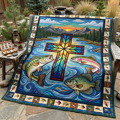 Stained Glass Fish WN1305020CL Quilt