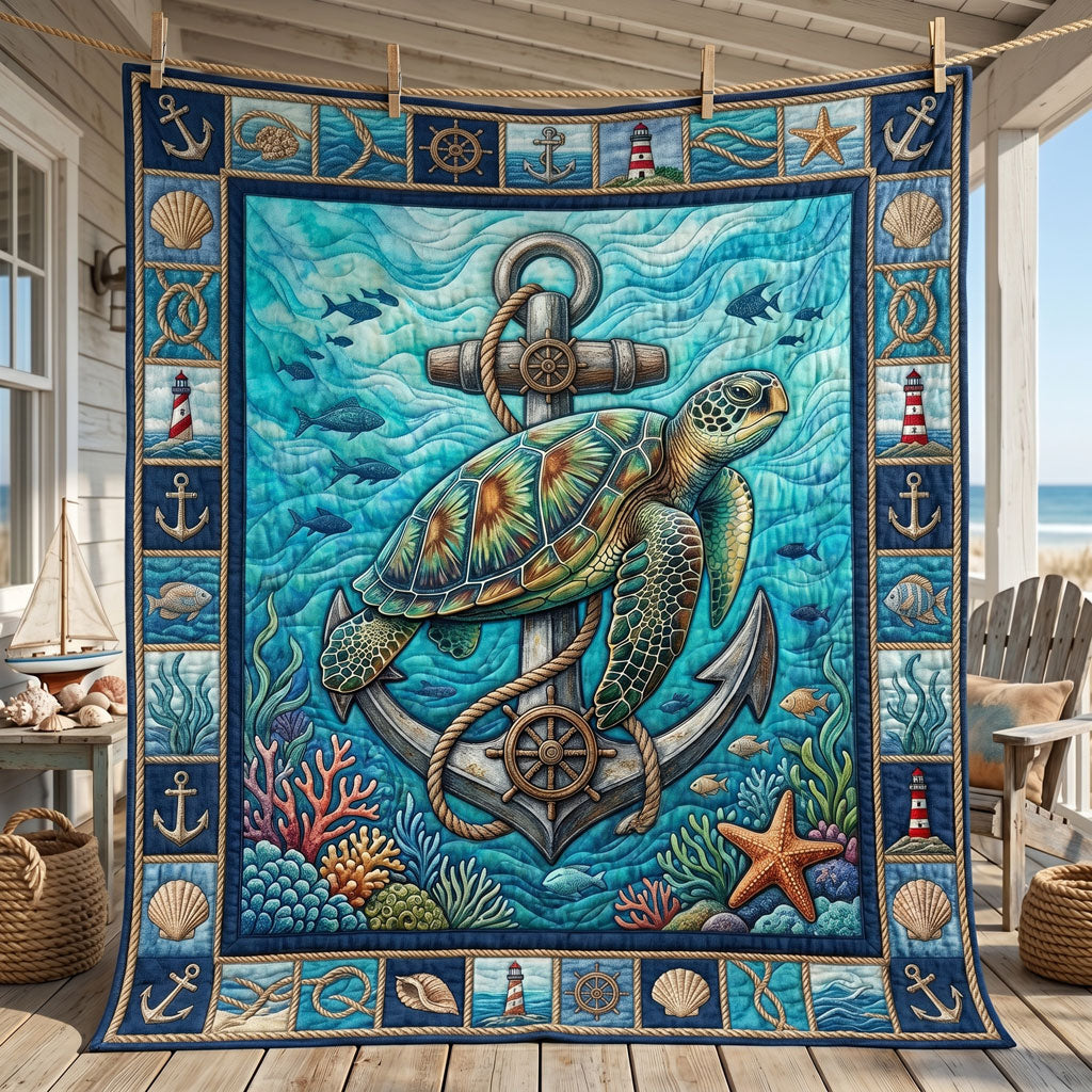 Ocean Anchor Turtle WN1805006CL Quilt