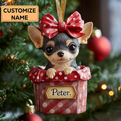 Festive Pup CP2911035CL Personalized Christmas Ornament